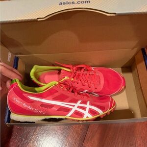 Asics Pink Track Shoes with spikes